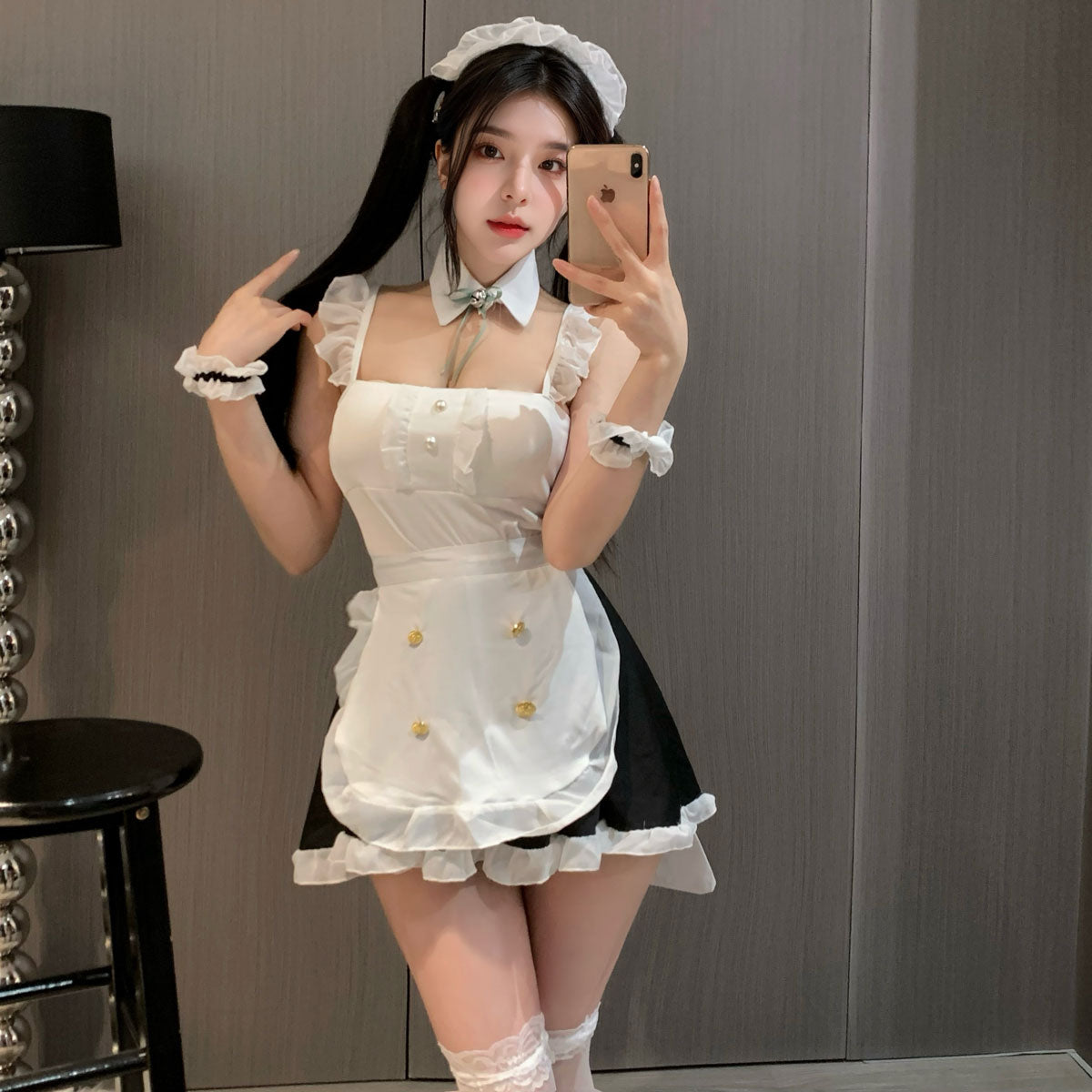 Lingerie Costume Maid Babydoll Open Back UY1201