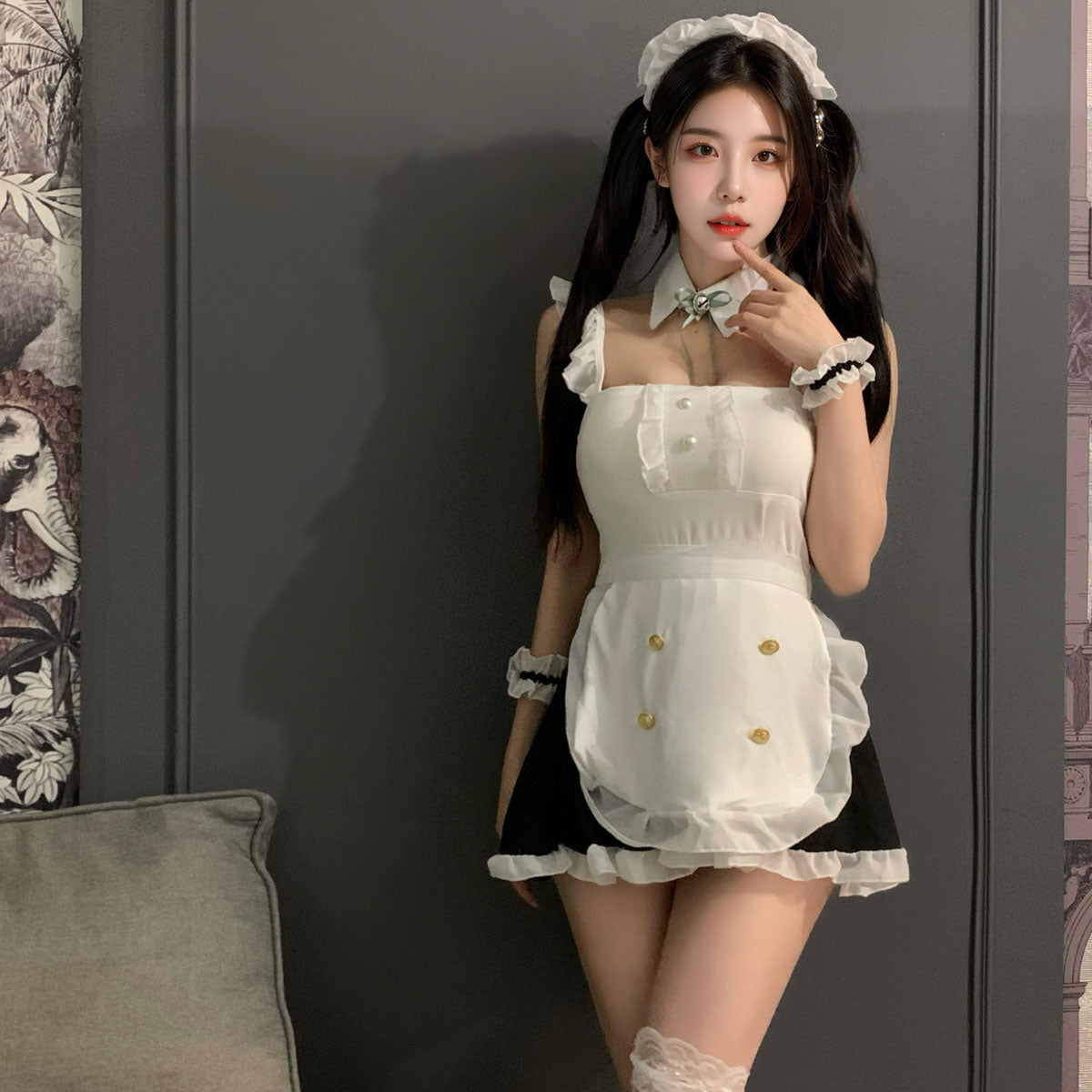 Lingerie Costume Maid Babydoll Open Back UY1201
