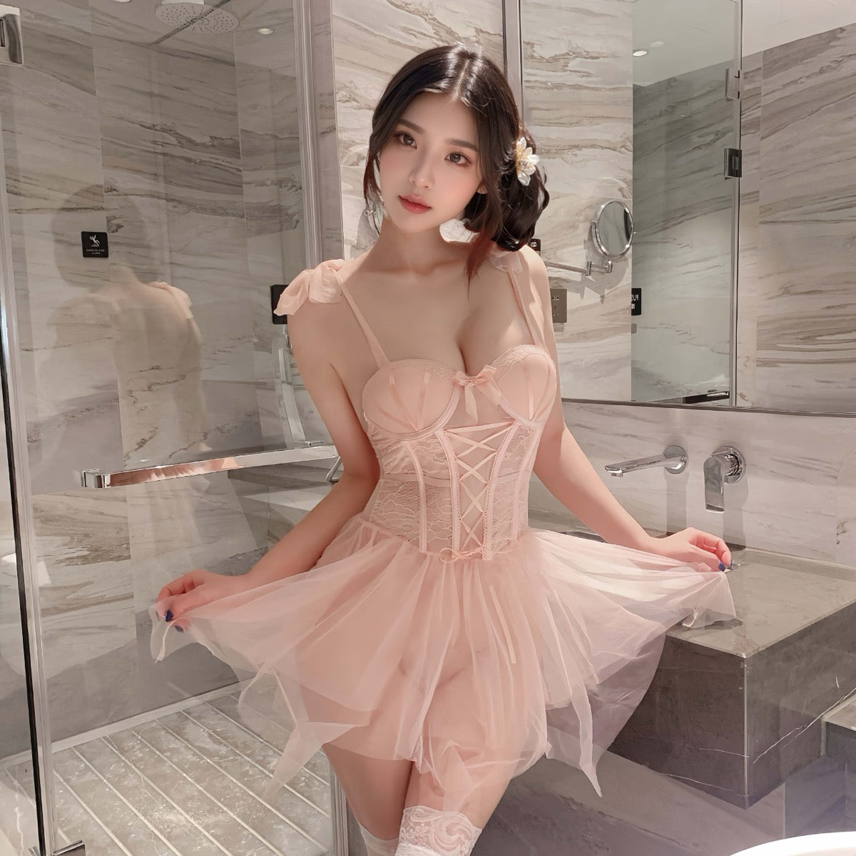 Lingerie Babydoll Irregular Hem UY1210