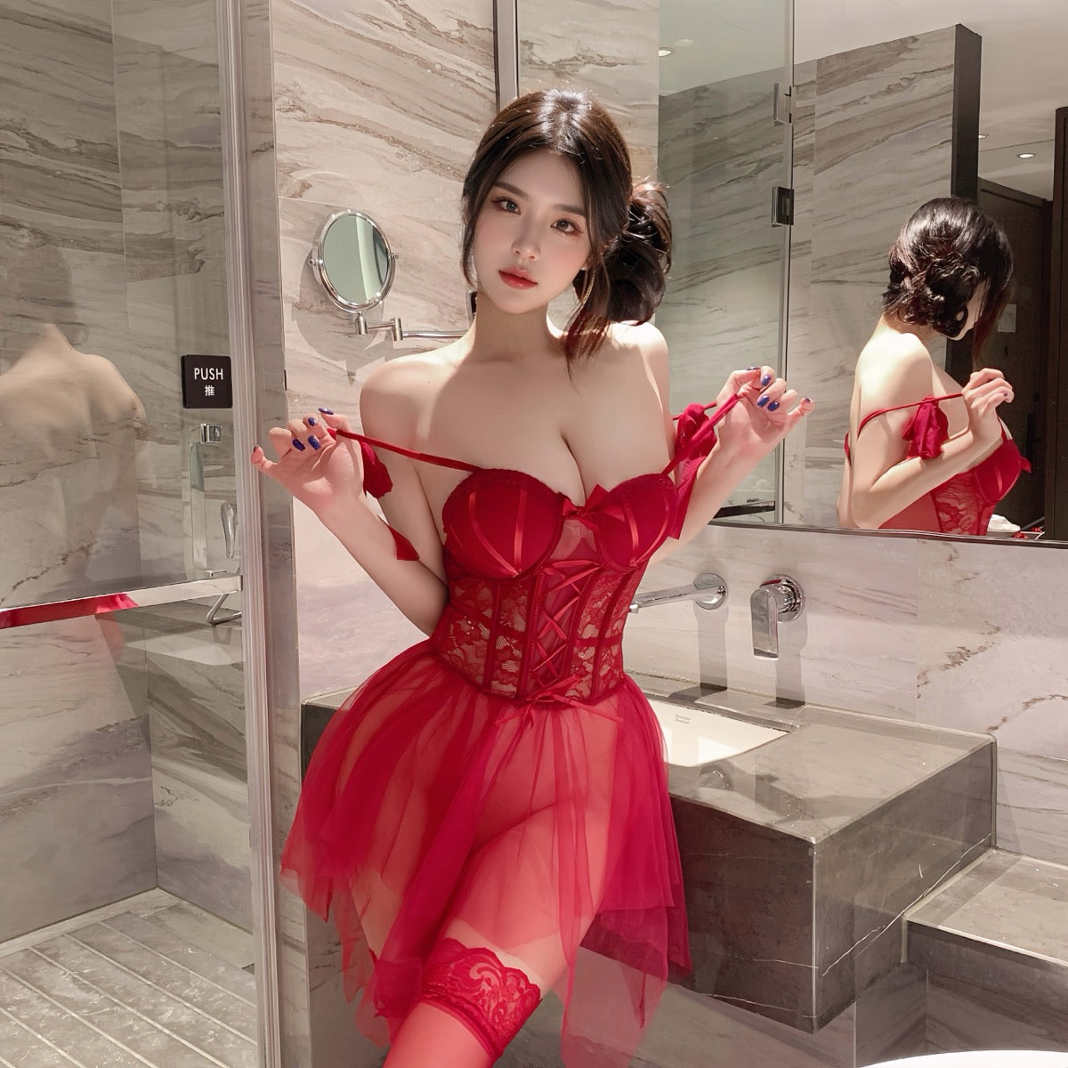 Lingerie Babydoll Irregular Hem UY1210