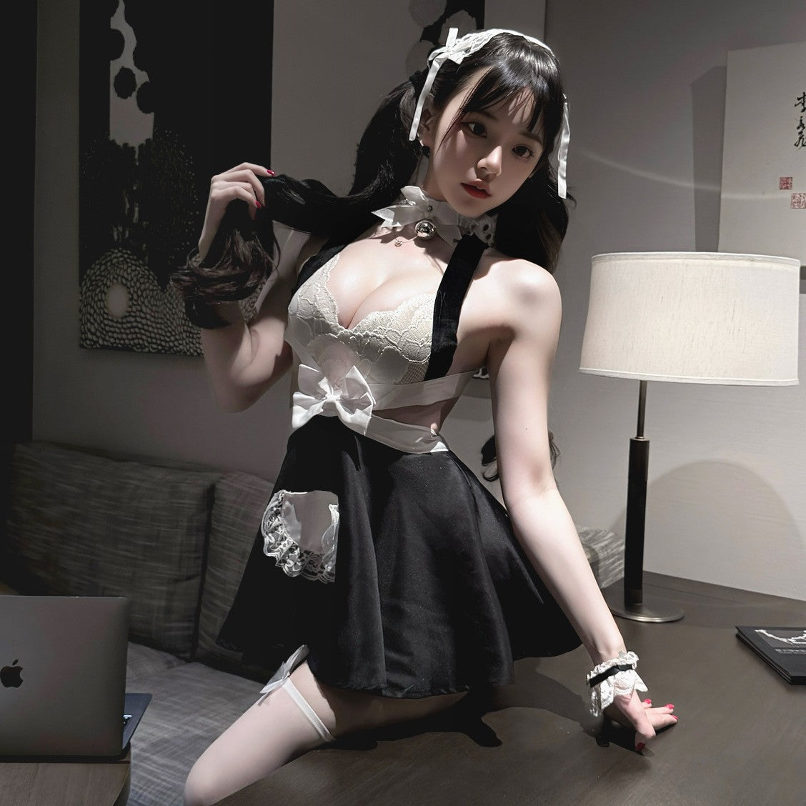 Lingerie Costume Maid Babydoll Top Lace UY1269