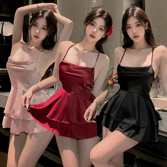 Lingerie Babydoll Layered Skirt X Back UY1403