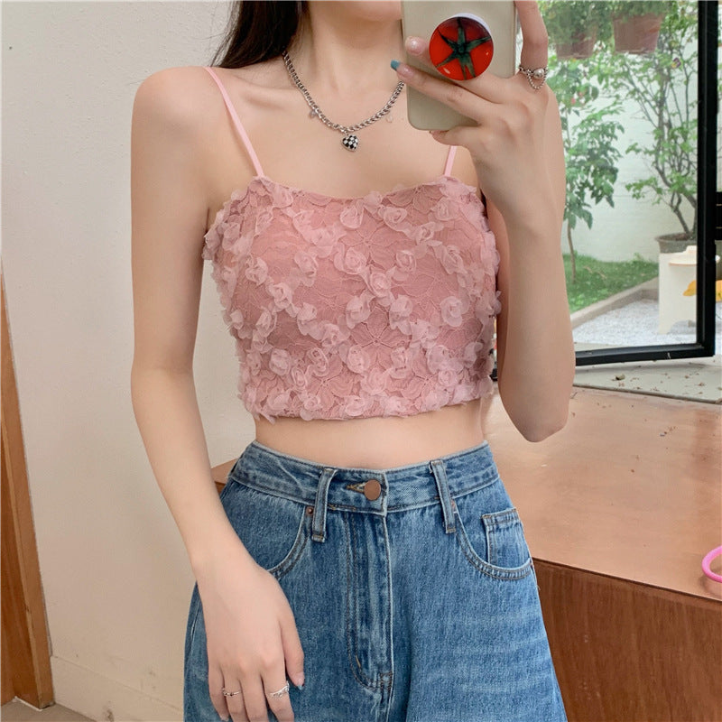 Tank Top Bra Flowers Lace WUT1278
