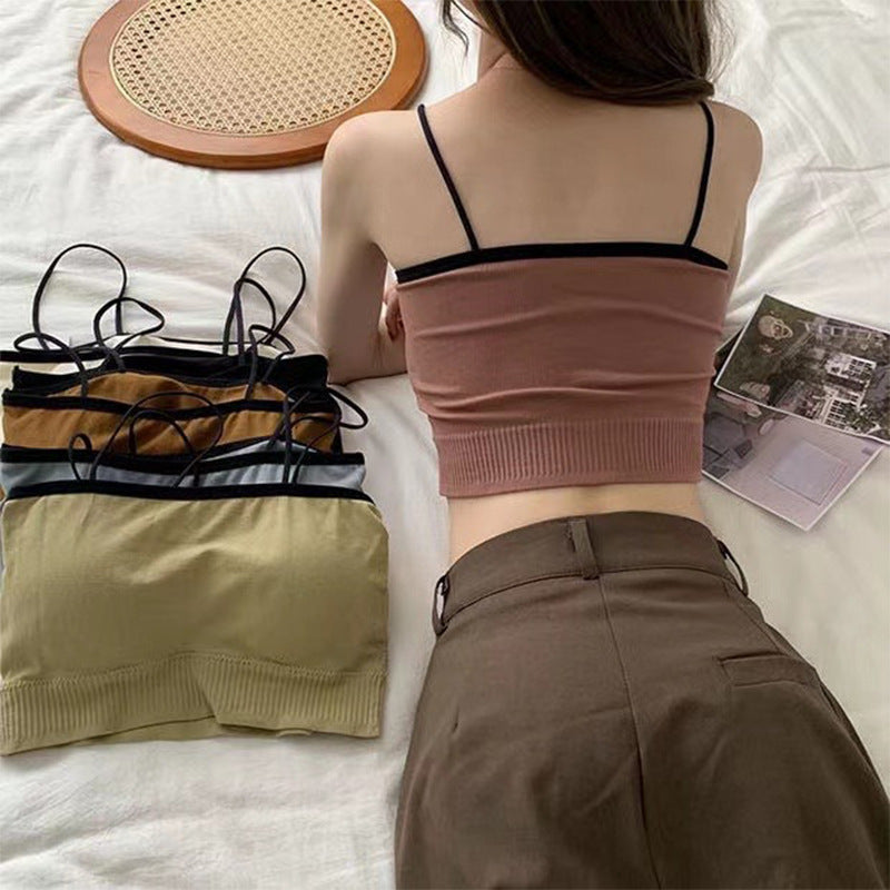Tank Top Bra Tube Top Vest Dual Tone Straps WUT3317