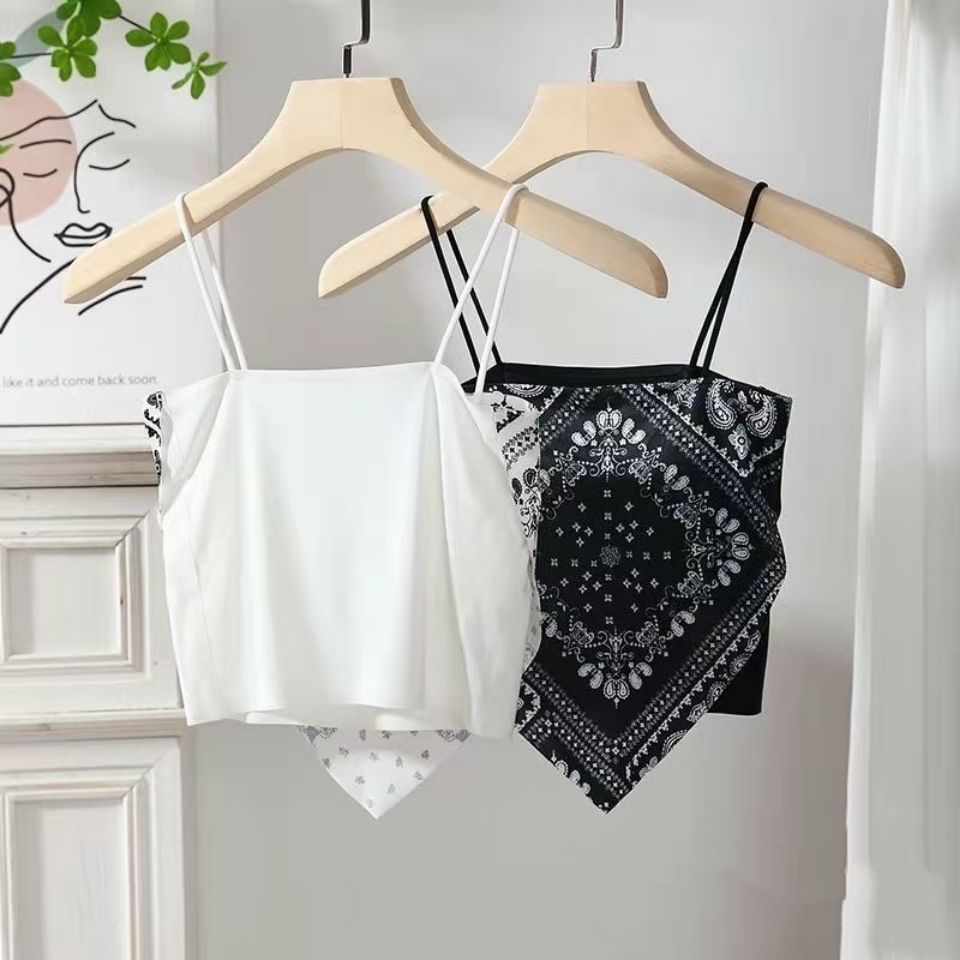 Tank Top Bra Ethnic Style Flower Ice Silk WUT8131