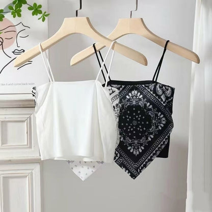 Tank Top Bra Ethnic Style Flower Ice Silk WUT8131