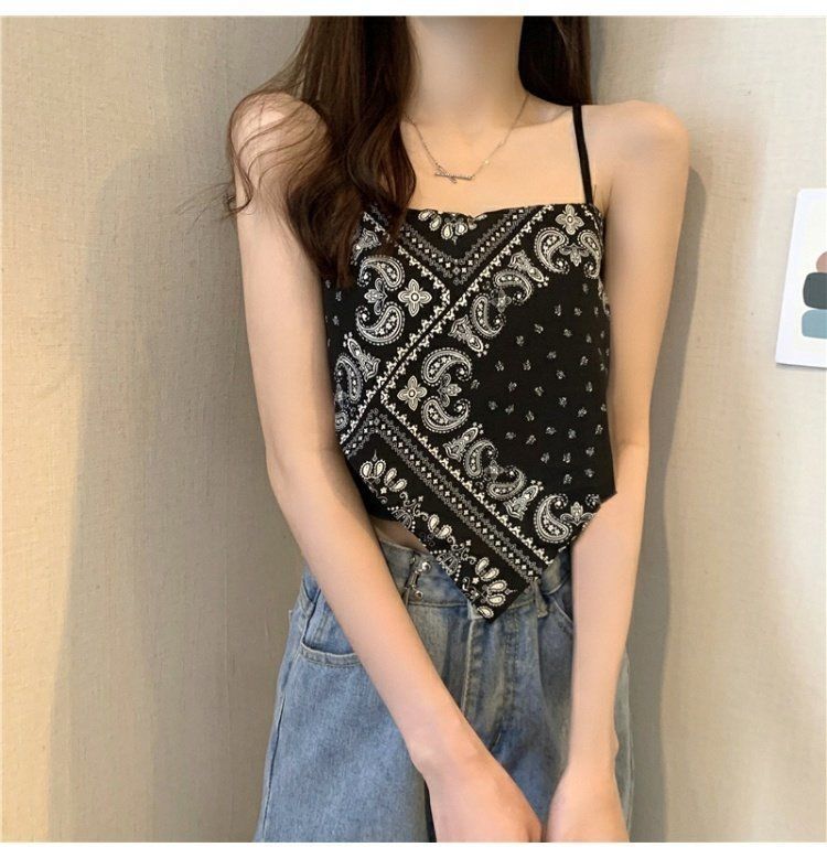 Tank Top Bra Ethnic Style Flower Ice Silk WUT8131