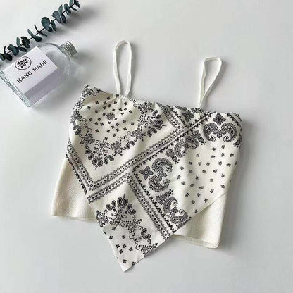 Tank Top Bra Ethnic Style Flower Ice Silk WUT8131