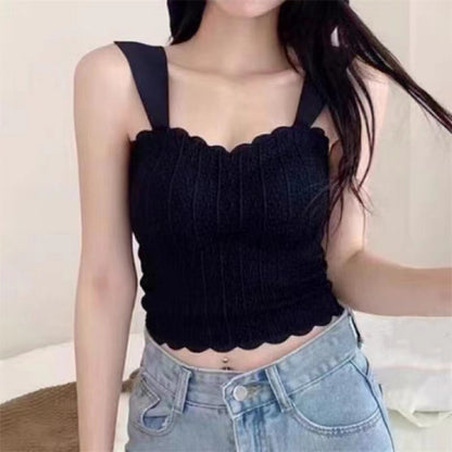 Tank Top Bra Mid Length Wide Shoulder Ice Silk Seamless WUT8992