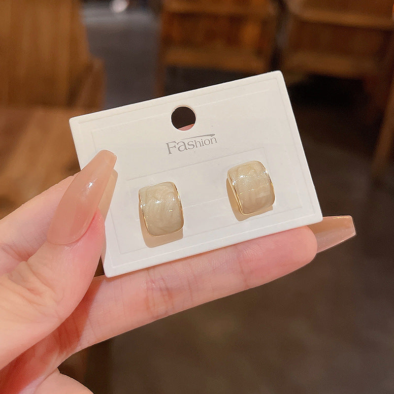 Earring Stud Simple Geometric Drip Glaze Texture XEA0187