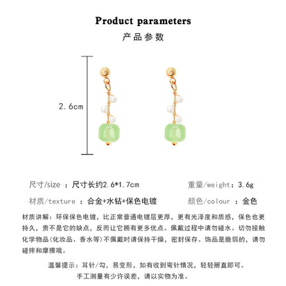 Earring Stud Long Chinese Style Cat's Eye XEA0933
