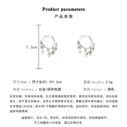Earring Hoop Huggie Simple Temperament Star XEA0979