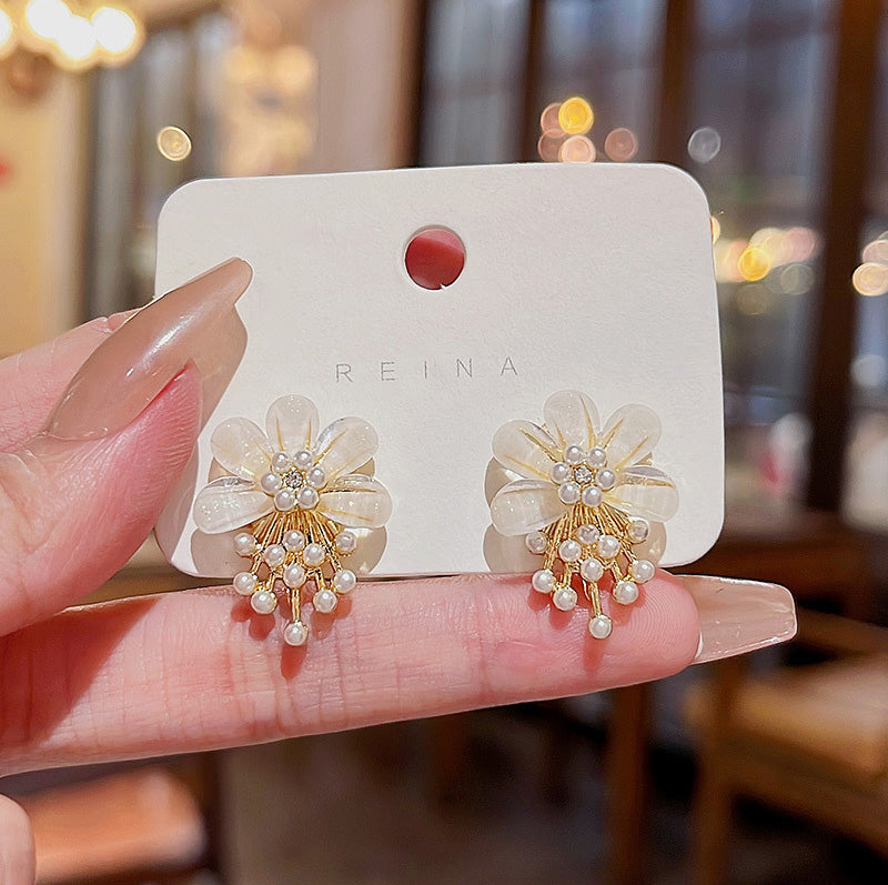 Earring Stud Super Fairy Temperament Acrylic Flower XEA0999
