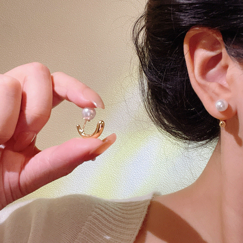 Earring Buckle Light Luxury Niche Cold Style Pearl XEA1248