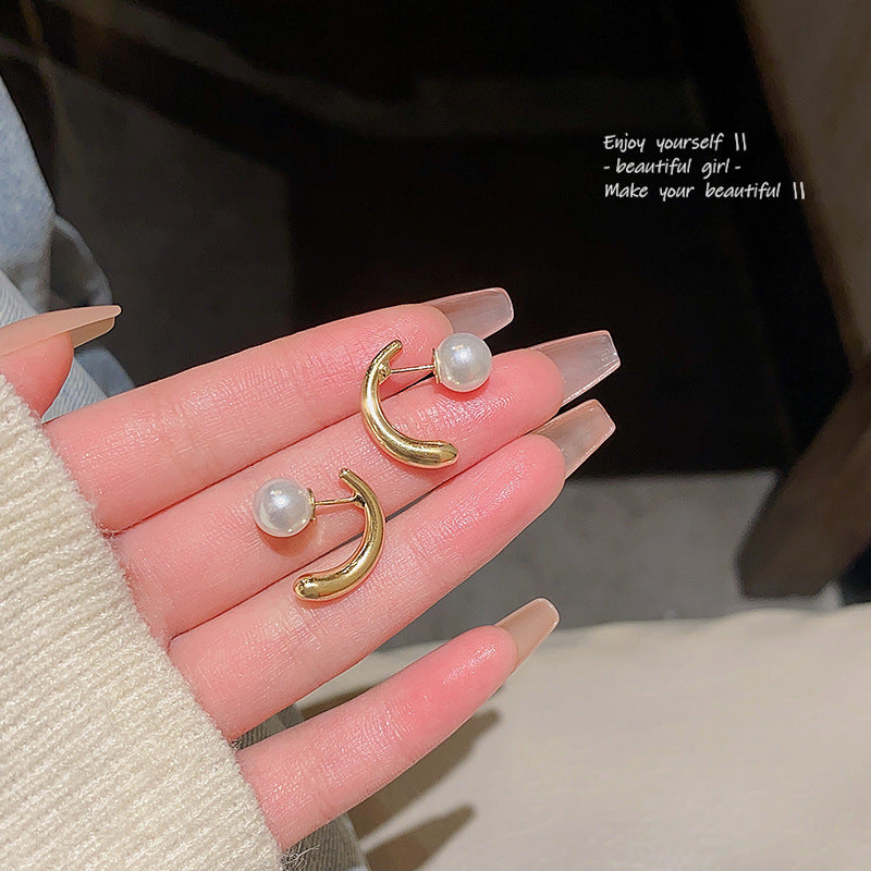 Earring Buckle Light Luxury Niche Cold Style Pearl XEA1248