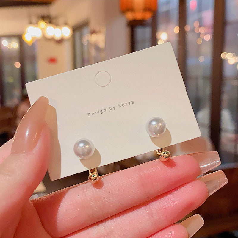 Earring Buckle Light Luxury Niche Cold Style Pearl XEA1248