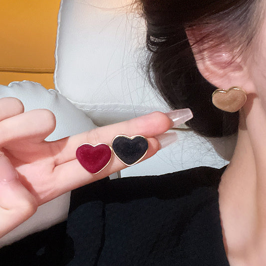 Earring Stud Simple Temperament Love Flocking XEA1314