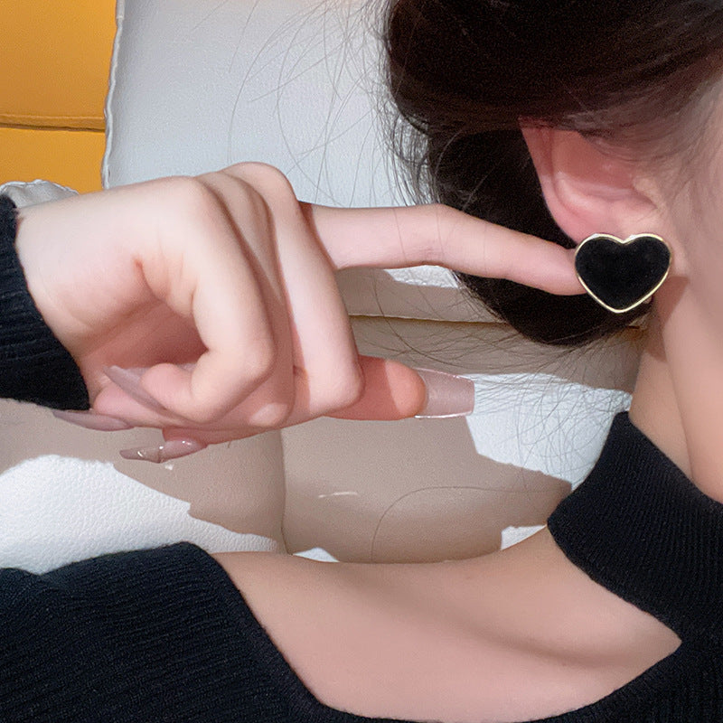Earring Stud Simple Temperament Love Flocking XEA1314