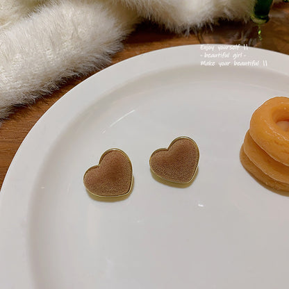 Earring Stud Simple Temperament Love Flocking XEA1314