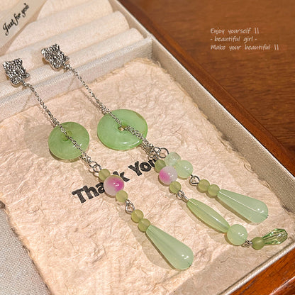 Earring Stud Long Medieval Style Tassel XLA1565