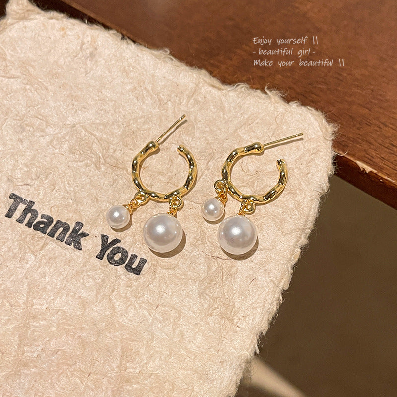 Earring Stud Geometric Pearl XEA1601