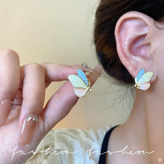 Earring Stud Colorful Drip Glaze Butterfly XEA1610