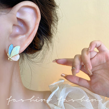 Earring Stud Colorful Drip Glaze Butterfly XEA1610