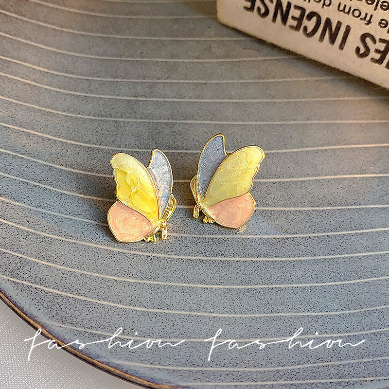 Earring Stud Colorful Drip Glaze Butterfly XEA1610