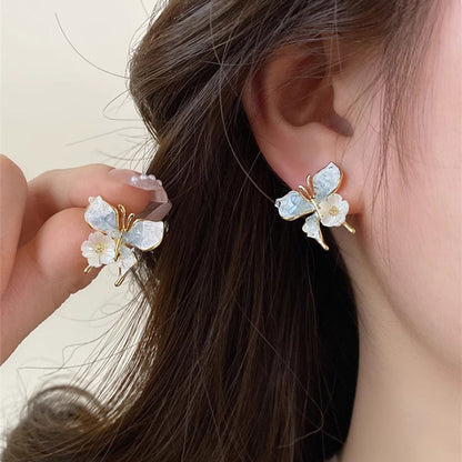 Earring Stud Summer Fresh Flower Fairy Temperament Butterfly XEA1635
