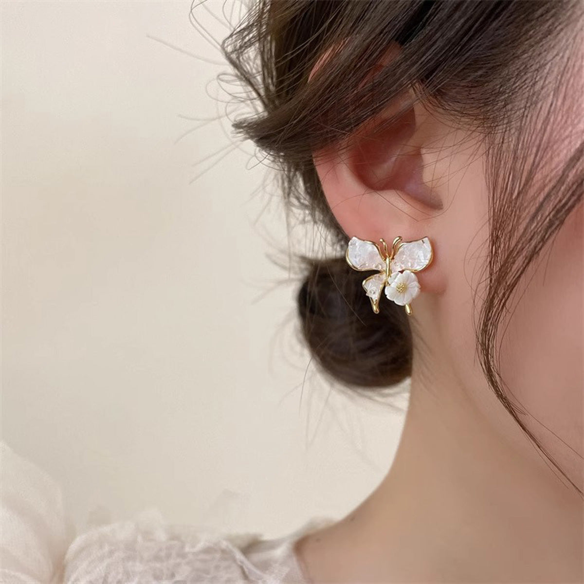 Earring Stud Summer Fresh Flower Fairy Temperament Butterfly XEA1635