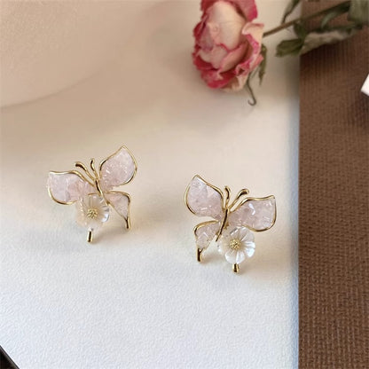 Earring Stud Summer Fresh Flower Fairy Temperament Butterfly XEA1635