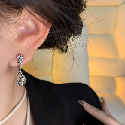Earring Stud Long Luxury Niche Simple Zircon Teardrop Shape XEA1637