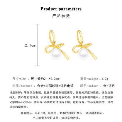 Earring Stud Simple Metallic Ballet Girl Bow XEA1651