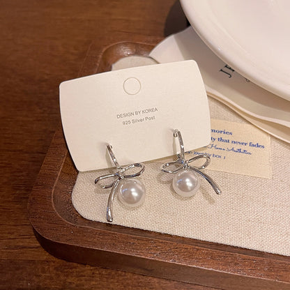 Earring Stud Simple Metallic Ballet Girl Bow XEA1651