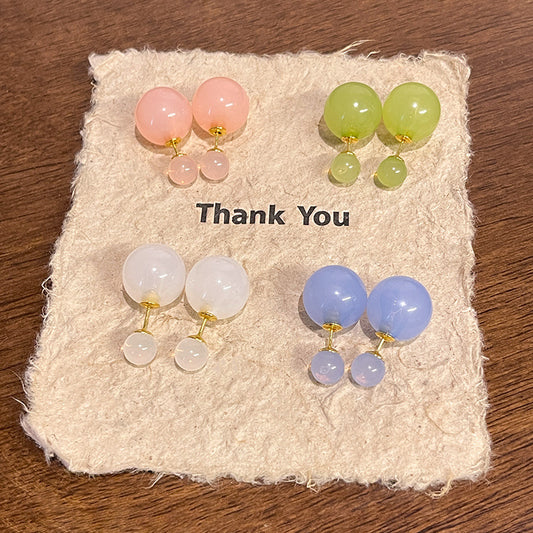 Earring Stud Double Sided Round Bead XEA1701