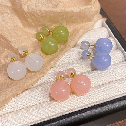 Earring Stud Double Sided Round Bead XEA1701
