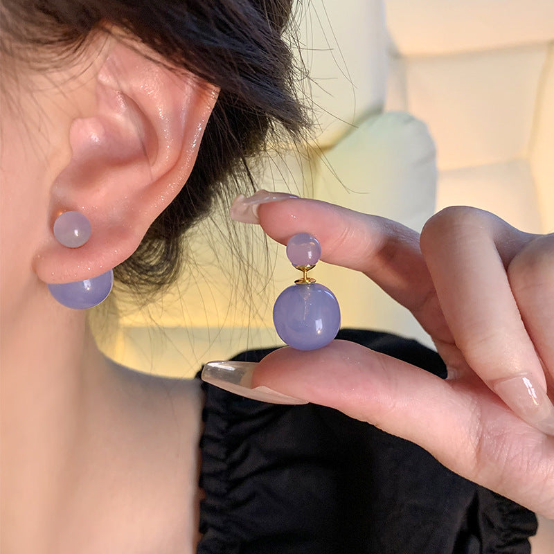 Earring Stud Double Sided Round Bead XEA1701