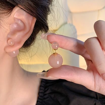 Earring Stud Double Sided Round Bead XEA1701