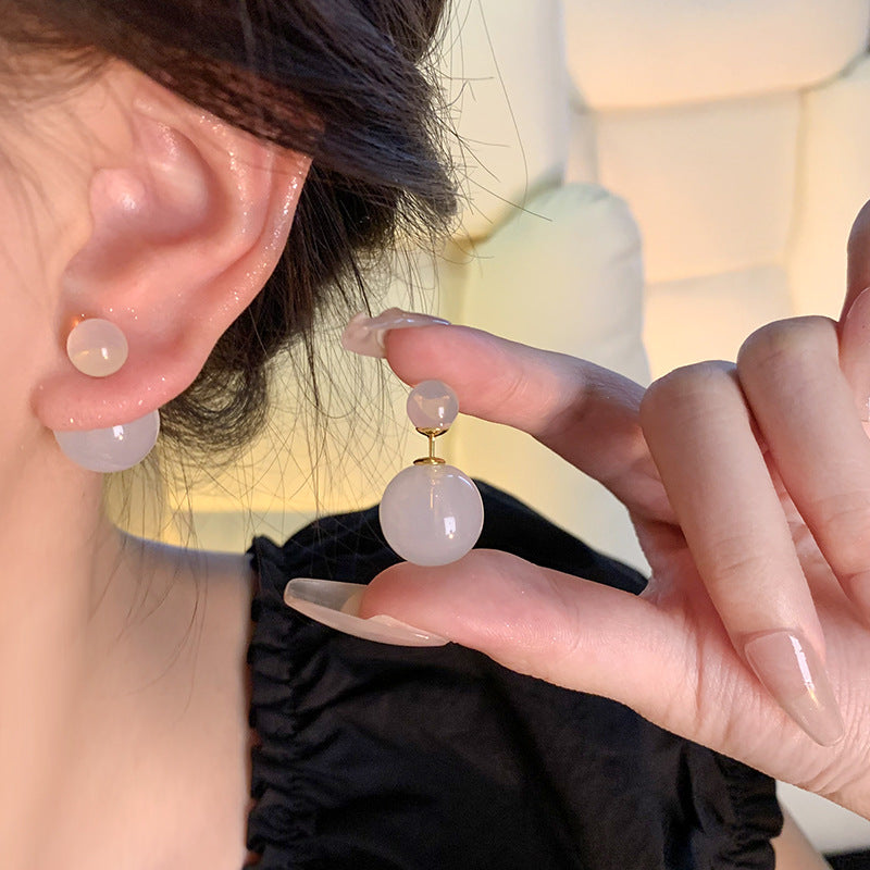 Earring Stud Double Sided Round Bead XEA1701