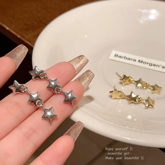 Earring Stud Light Luxury Niche Metallic Five Pointed Star XEA1793