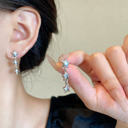 Earring Stud Light Luxury Niche Metallic Five Pointed Star XEA1793