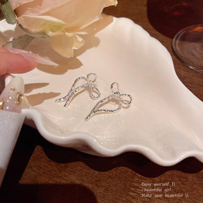 Earring Stud Niche Cold Style Simple Bow XEA1856