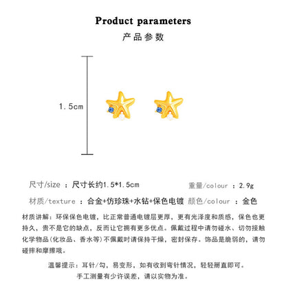 Earring Stud Simple Five Pointed Zircon Star XEA1881
