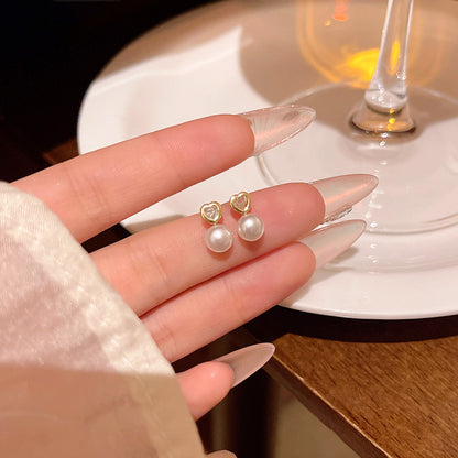 Earring Stud Light Luxury Niche Simple Zircon Mini Pearl XEA1884