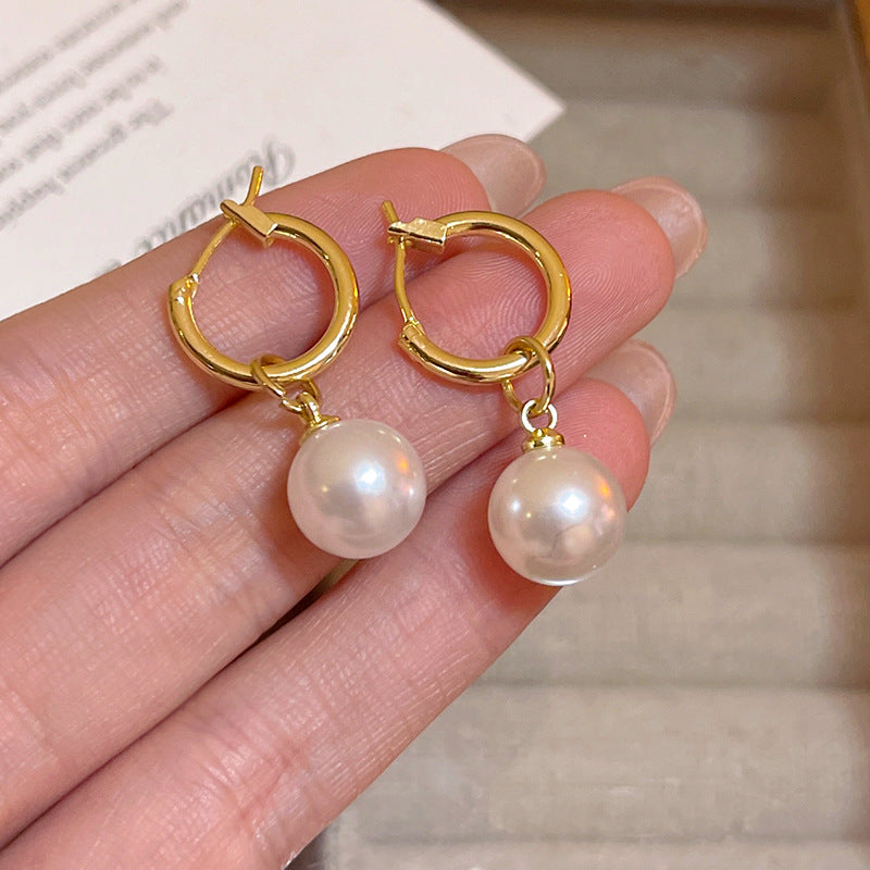 Earring Huggie Drop Retro Pearl XEA1908