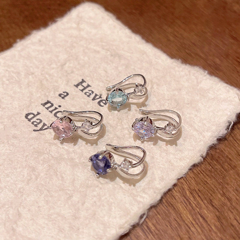 Earring Clip Light Luxury Niche Super Shiny Zircon XEA1916