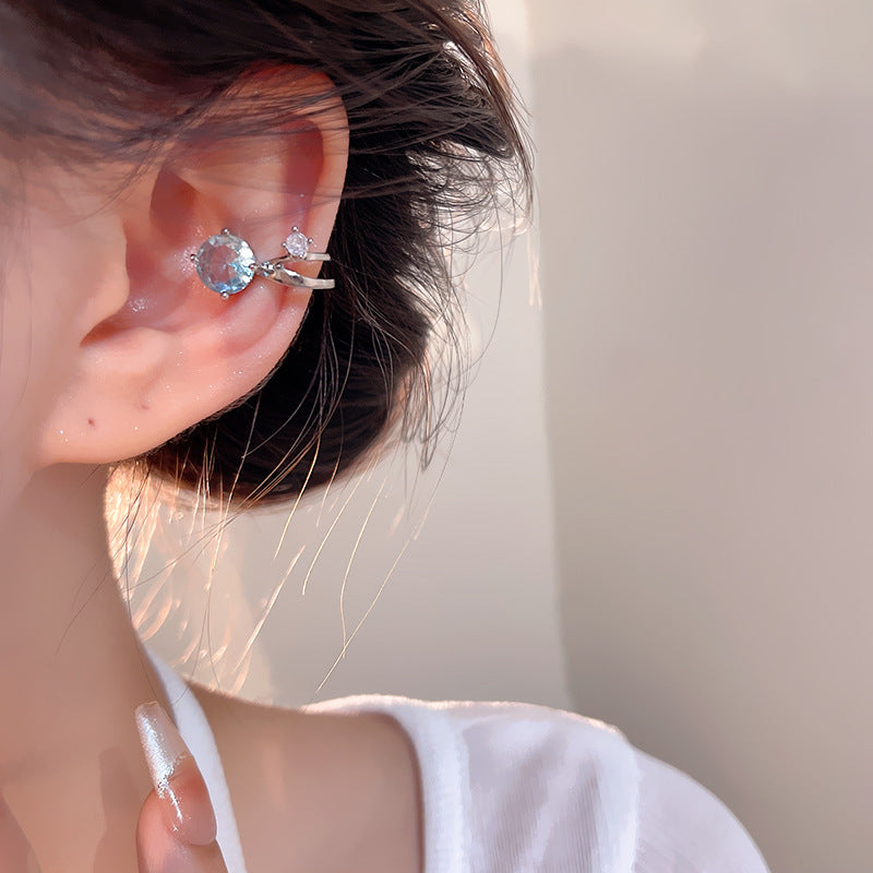 Earring Clip Light Luxury Niche Super Shiny Zircon XEA1916