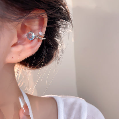 Earring Clip Light Luxury Niche Super Shiny Zircon XEA1916