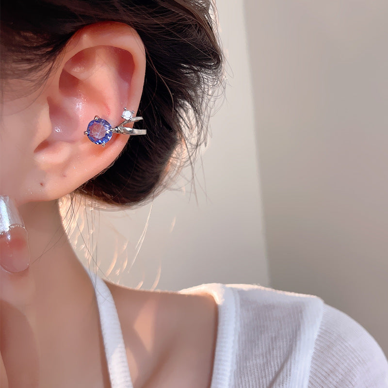 Earring Clip Light Luxury Niche Super Shiny Zircon XEA1916