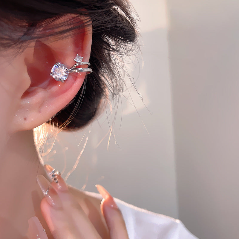 Earring Clip Light Luxury Niche Super Shiny Zircon XEA1916